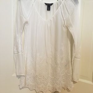 WHBM White Long-Sleeved Top XS Worn Once!